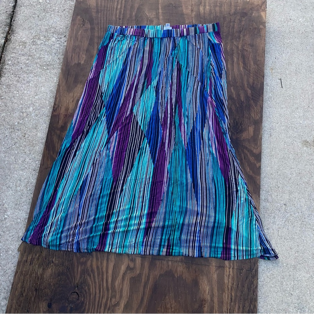 Cotton Worthington Multicolor Striped A-Line Skirt